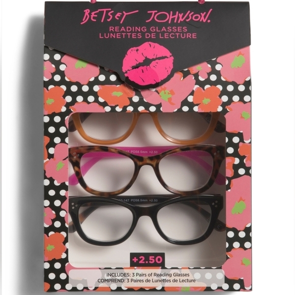 🔹️BETSEY JOHNSON🔹️ Multi 3pk Floral Readers - Picture 1 of 3